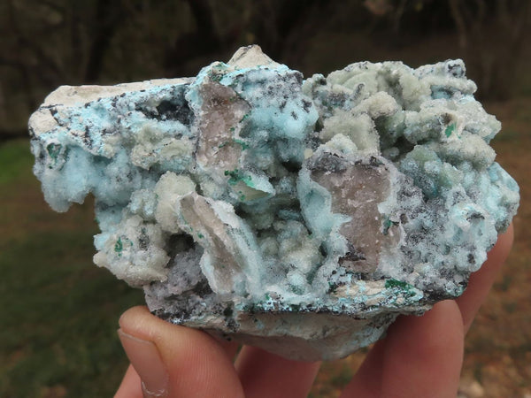 Natural Blue Drusy Chrysocolla Dolomite Specimens With Malachite x 4 From Congo - TopRock