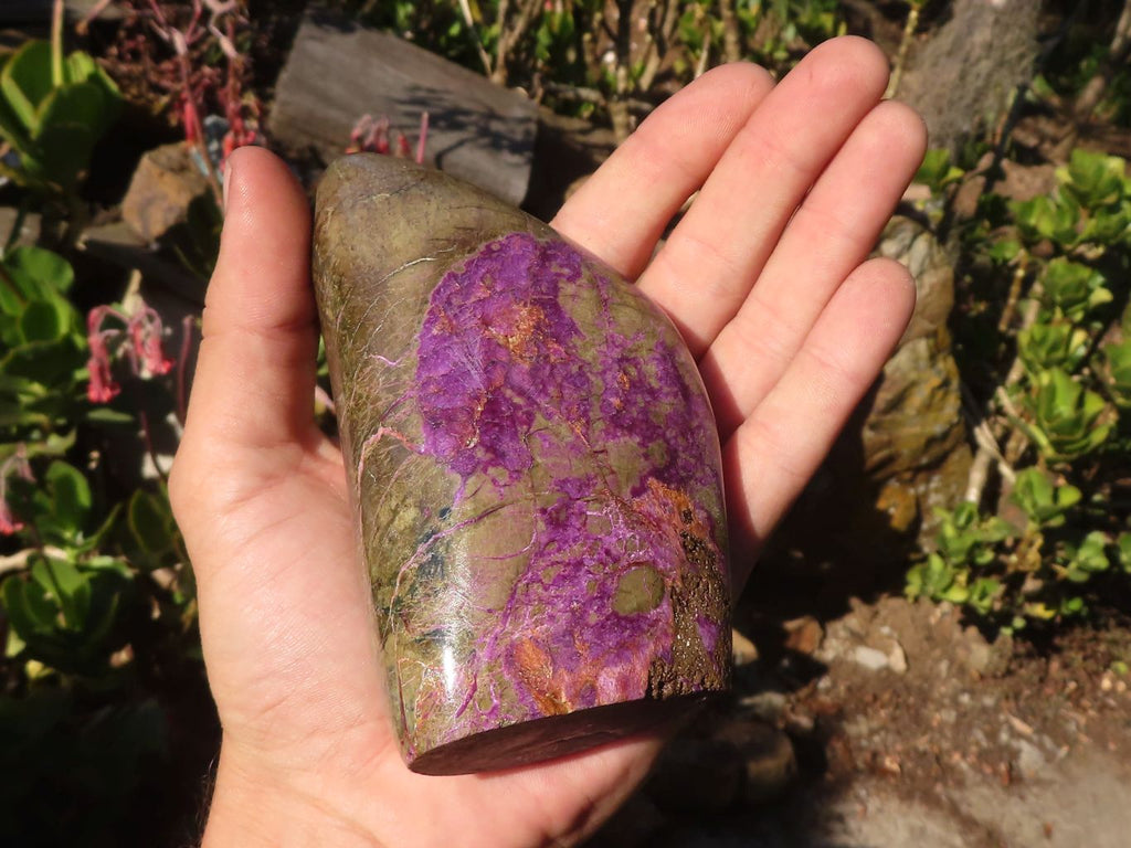 Polished  Purple Stichtite & Serpentine Standing Free Forms x 2 From Barberton, South Africa - Toprock Gemstones and Minerals 