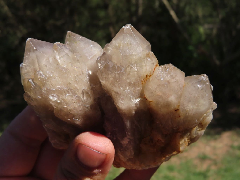 Natural Smokey Cascading Phantom Quartz Clusters x 2 From Luena, Congo - TopRock