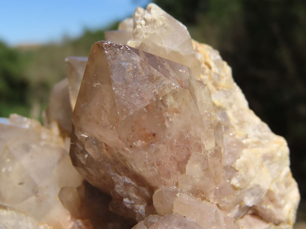 Natural Smokey Cascading Phantom Quartz Clusters x 2 From Luena, Congo - TopRock