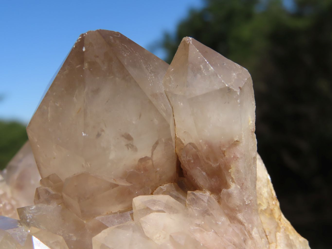 Natural Smokey Cascading Phantom Quartz Clusters x 2 From Luena, Congo - TopRock