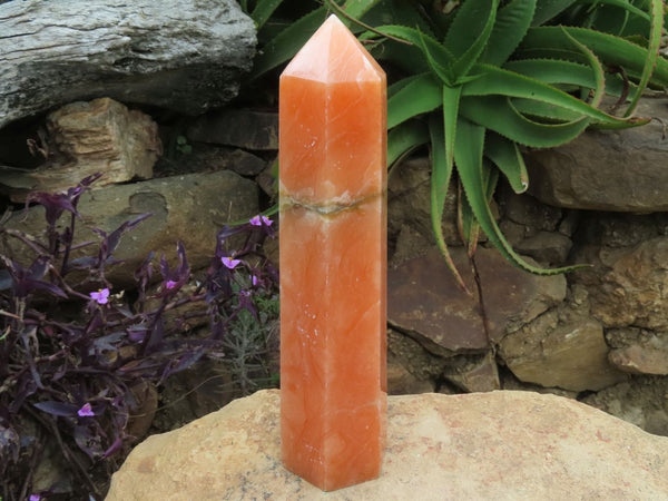 Polished Orange Twist Calcite Crystal Point x 1 From Madagascar - TopRock