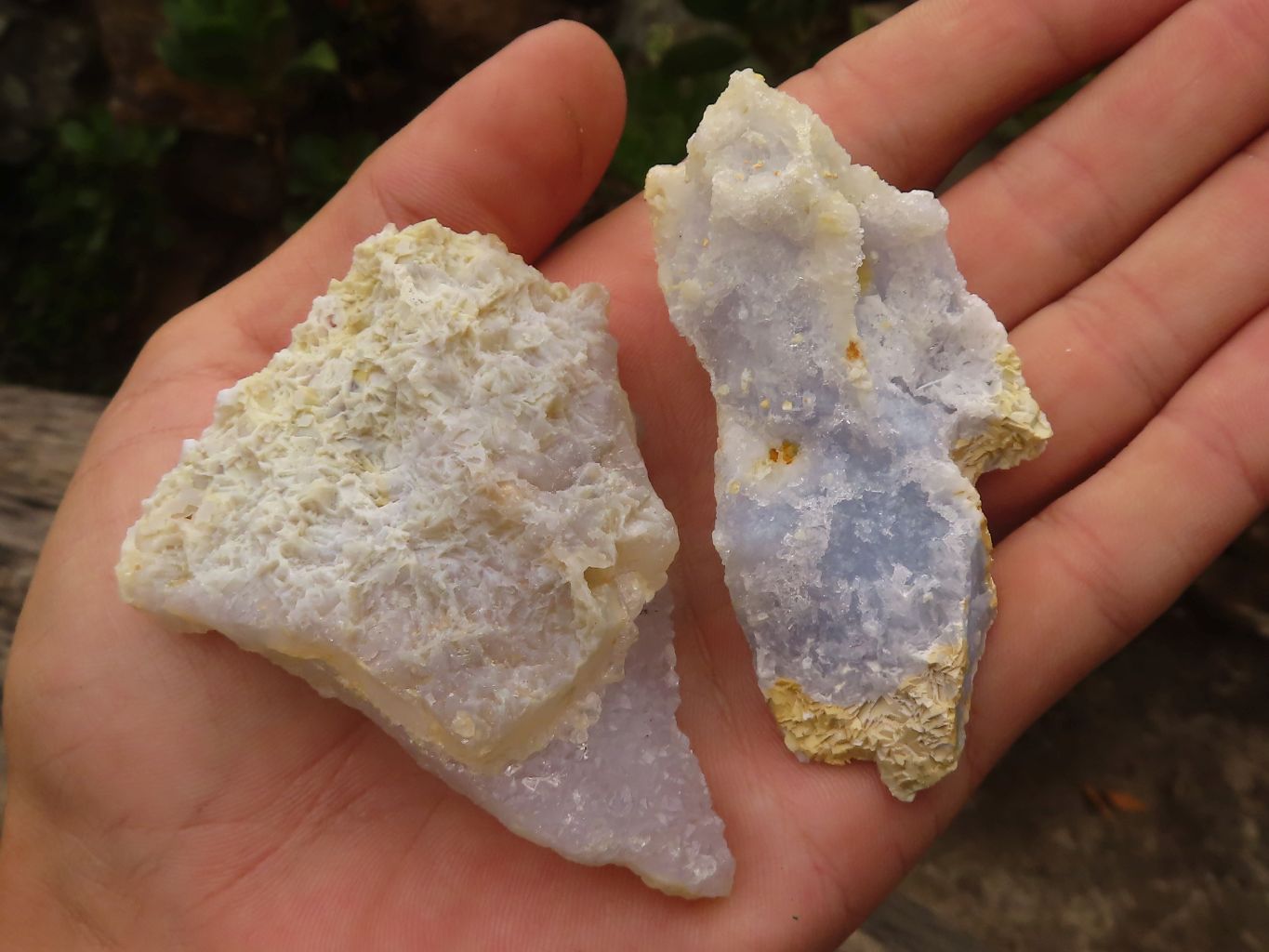 Natural Etched Blue Chalcedony Specimens  x 24 From Malawi - Toprock Gemstones and Minerals 