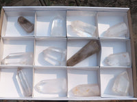 Polished Mixed Selection Of Smokey & Semi Optic Quartz Crystals  x 12 From Madagascar - TopRock
