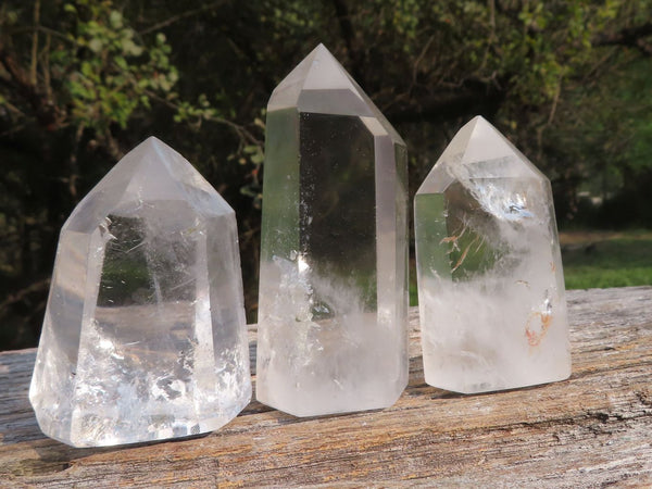 Polished Mixed Selection Of Smokey & Semi Optic Quartz Crystals  x 12 From Madagascar - TopRock