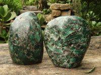Polished Emerald In Matrix Standing Free Forms x 3 From Sandawana, Zimbabwe - TopRock