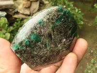 Polished Emerald In Matrix Standing Free Forms x 3 From Sandawana, Zimbabwe - TopRock