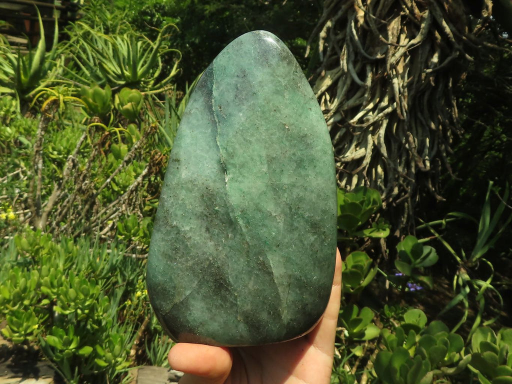 Polished Emerald Fuchsite Quartz Standing Free Form With Mica & Pyrite Specks  x 1 From Madagascar - TopRock