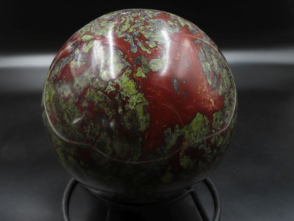 Polished XXXL Dragon Bloodstone (Bastite) Sphere With Custom Display Stand x 2 From Southern Africa - TopRock