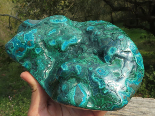 Polished Rare Large Hand Polished Botryoidal Malacholla Free Form x 1 From Lupoto, Congo - TopRock