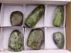 Polished  Green Chrysoprase Standing Free Forms  x 6 From Madagascar - Toprock Gemstones and Minerals 