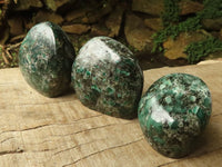 Polished Emerald In Matrix Standing Free Forms x 3 From Sandawana, Zimbabwe - TopRock