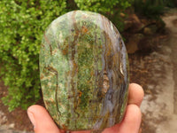 Polished  Green Chrysoprase Standing Free Forms  x 6 From Madagascar - Toprock Gemstones and Minerals 