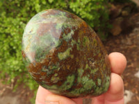 Polished  Green Chrysoprase Standing Free Forms  x 6 From Madagascar - Toprock Gemstones and Minerals 