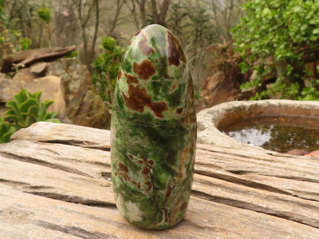 Polished  Green Chrysoprase Standing Free Forms  x 6 From Madagascar - Toprock Gemstones and Minerals 