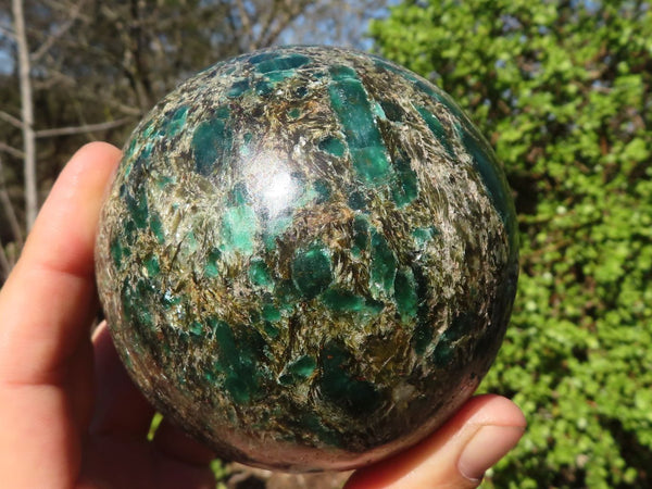 Polished Rare Emerald In Matrix Sphere  x 1 From Sandawana, Zimbabwe - Toprock Gemstones and Minerals 