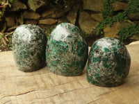 Polished Emerald In Matrix Standing Free Forms x 3 From Sandawana, Zimbabwe - TopRock