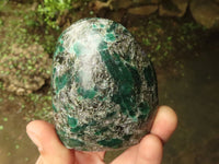 Polished Emerald In Matrix Standing Free Forms x 3 From Sandawana, Zimbabwe - TopRock