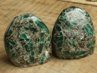 Polished Emerald In Matrix Standing Free Forms x 3 From Sandawana, Zimbabwe - TopRock