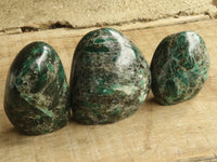 Polished Emerald In Matrix Standing Free Forms x 3 From Sandawana, Zimbabwe - TopRock