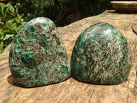 Polished Emerald In Matrix Standing Free Forms x 3 From Sandawana, Zimbabwe - TopRock