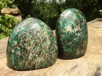 Polished Emerald In Matrix Standing Free Forms x 3 From Sandawana, Zimbabwe - TopRock