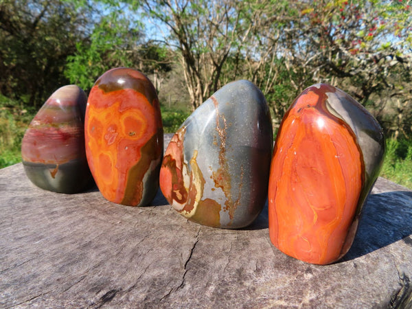 Polished Polychrome Jasper Standing Free Forms x 4 From Mahajanga, Madagascar - TopRock