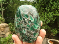 Polished Emerald In Matrix Standing Free Forms x 3 From Sandawana, Zimbabwe - TopRock