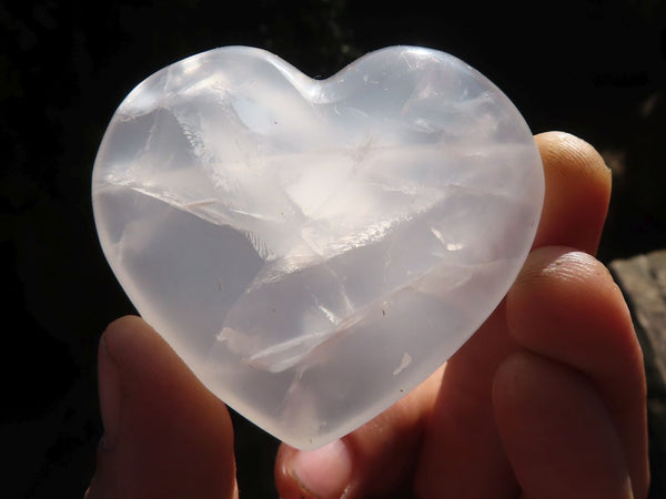 Polished Girasol Pearl Quartz Hearts  x 12 From Ambatondrazaka, Madagascar - Toprock Gemstones and Minerals 