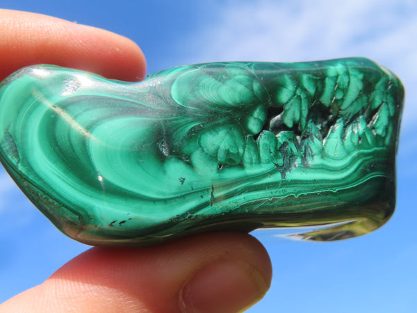 Polished Small Malachite Free Forms With Nice Banding Patterns x 12 From Congo - TopRock