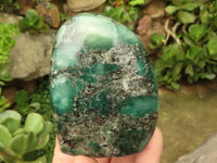 Polished Emerald In Matrix Standing Free Forms x 3 From Sandawana, Zimbabwe - TopRock