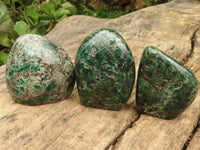 Polished Emerald In Matrix Standing Free Forms x 3 From Sandawana, Zimbabwe - TopRock