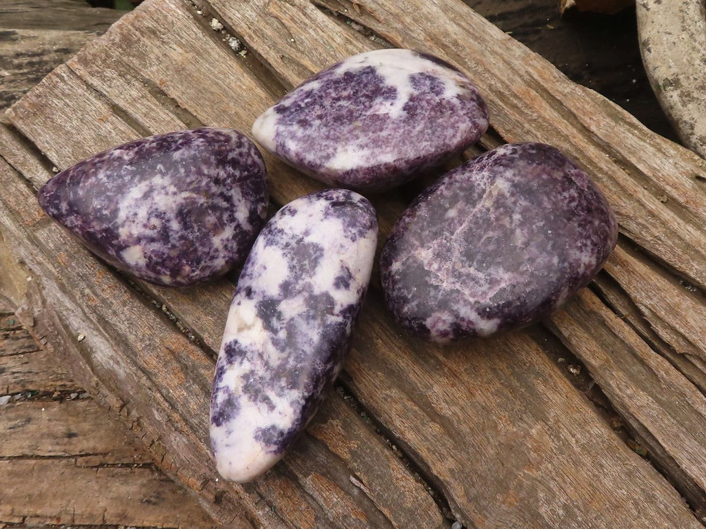Polished  Purple Lepidolite Free Forms  x 4 From Zimbabwe - Toprock Gemstones and Minerals 