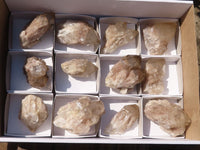 Natural Small Cascading Smokey Phantom Quartz Clusters x 12 From Luena, Congo - Toprock Gemstones and Minerals 
