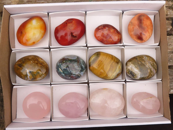Polished Stunning Mixed Selection Of Palm Stones  x 12 From Madagascar - Toprock Gemstones and Minerals 