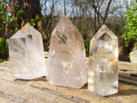 Polished Clear Quartz Crystal Points  x 6 From Madagascar - Toprock Gemstones and Minerals 
