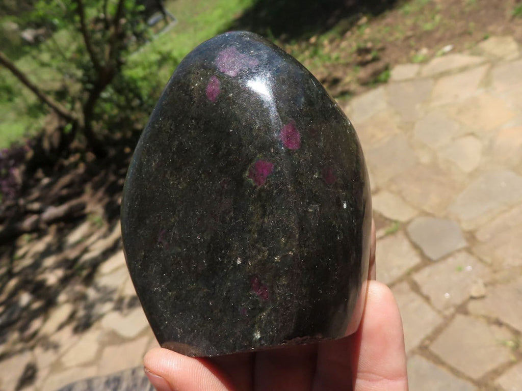 Polished Rare Fluorescent Green Verdite Ruby Corundum Free Forms  x 4 From Zimbabwe - TopRock