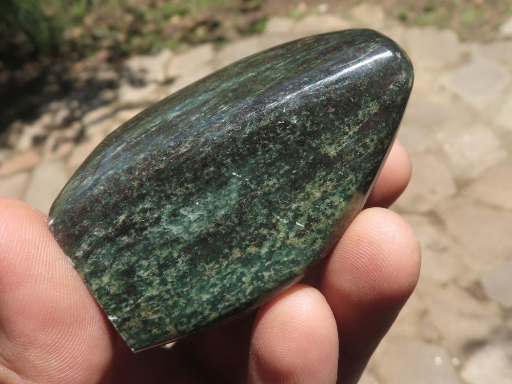 Polished Rare Fluorescent Green Verdite Ruby Corundum Free Forms  x 4 From Zimbabwe - TopRock