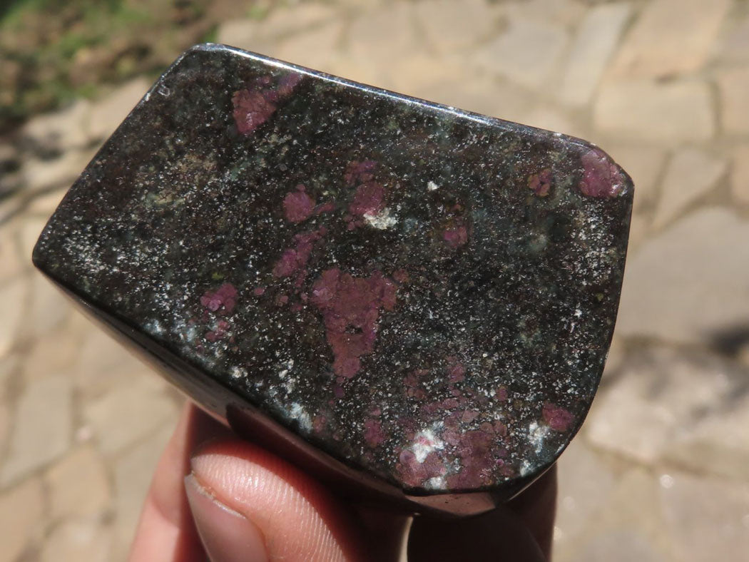 Polished Rare Fluorescent Green Verdite Ruby Corundum Free Forms  x 4 From Zimbabwe - TopRock