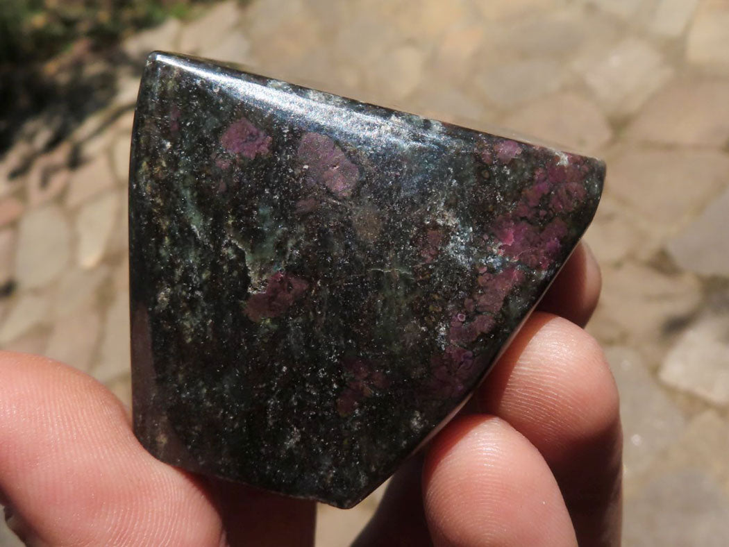 Polished Rare Fluorescent Green Verdite Ruby Corundum Free Forms  x 4 From Zimbabwe - TopRock