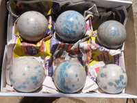 Polished Blue Spotted Spinel Quartz Spheres  x 6 From Madagascar - TopRock