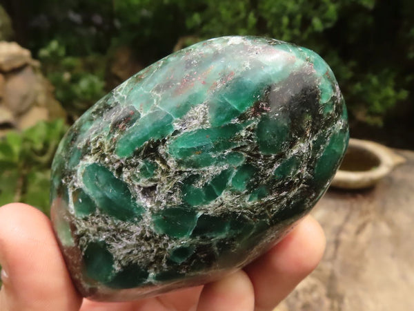 Polished Emerald In Matrix Standing Free Forms x 3 From Sandawana, Zimbabwe - TopRock
