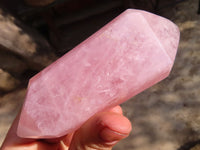 Polished Double Terminated Rose Quartz Points x 4 From Ambatondrazaka, Madagascar - Toprock Gemstones and Minerals 