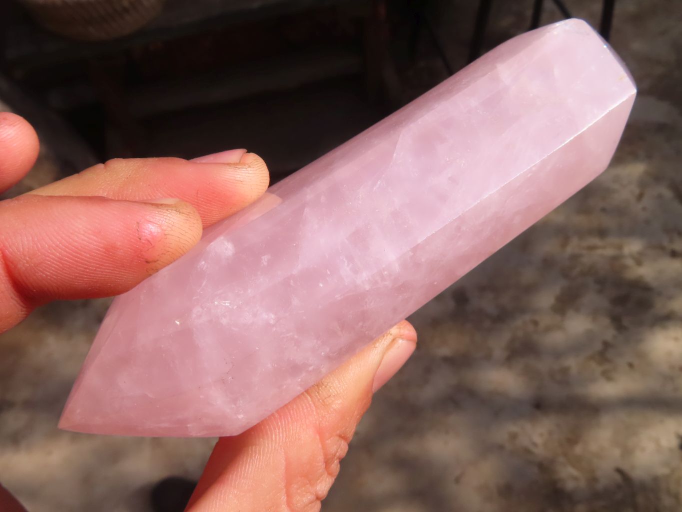 Polished Double Terminated Rose Quartz Points x 4 From Ambatondrazaka, Madagascar - Toprock Gemstones and Minerals 