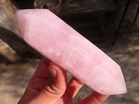 Polished Double Terminated Rose Quartz Points x 4 From Ambatondrazaka, Madagascar - Toprock Gemstones and Minerals 