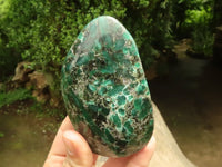 Polished Emerald In Matrix Standing Free Forms x 3 From Sandawana, Zimbabwe - TopRock