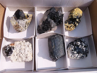 Natural Schorl Black Tourmaline Specimens x 6 From Erongo, Namibia - Toprock Gemstones and Minerals 