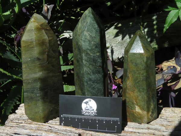 Polished Banded Fuchsite Crystal Points x 3 From Madagascar - TopRock