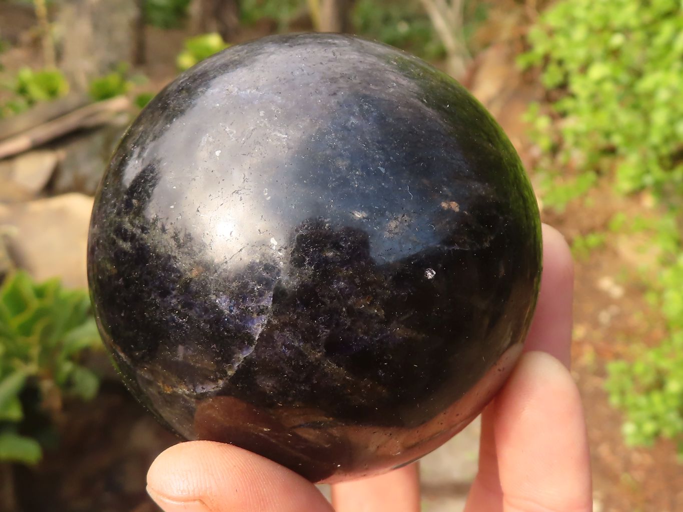 Polished Rare Iolite Spheres x 2 From Ambatofinandrahana, Madagascar - Toprock Gemstones and Minerals 
