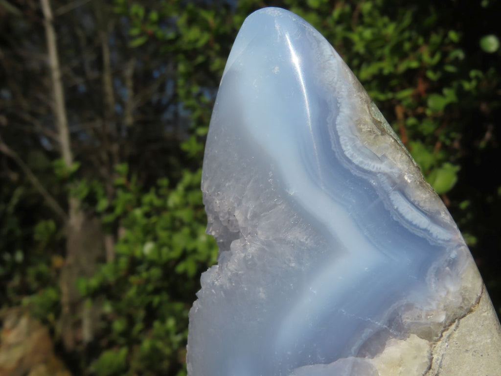 Polished Extra Large Blue Lace Agate Standing Free Form  x 1 From Nsanje, Malawi - Toprock Gemstones and Minerals 